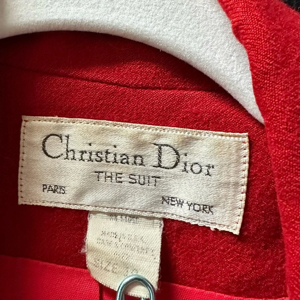 Dior Vibrant Red Women's Blazer with pleated skirt